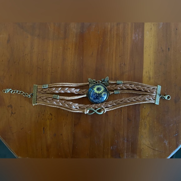 HUGE SALE! “YOU ARE MY SUNSHINE” SUNFLOWER BRAIDED WRAP BRACELET - Picture 4 of 5